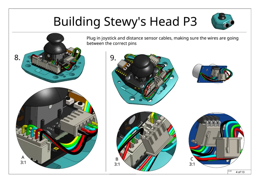 Build guide page 4 of 13: Head, part 3