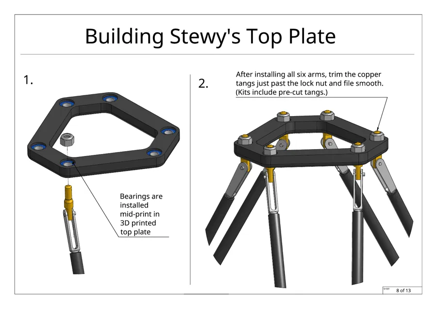 Build guide page 8 of 13: Top plate