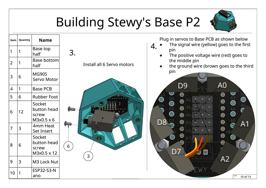 Build guide page 10 of 13: Base, part 2